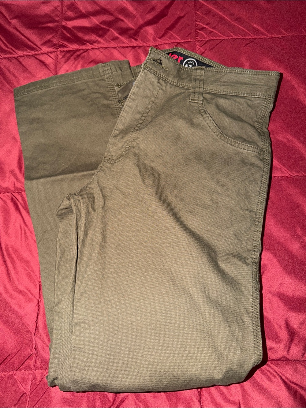 Men's Olive Green Pants by Wrangler